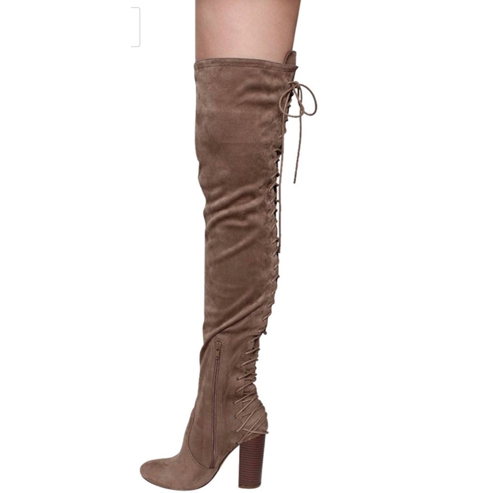 Thigh High lace up Heel boots